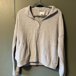 Aerie grey waffle quarter zip NWOT